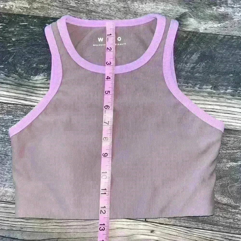 Wilo Ribbed Racerback Tank Top Sports Bra - Picture 5 of 7